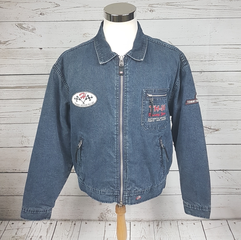 Vintage Tommy Hilfiger Denim Jean Jacket Racing